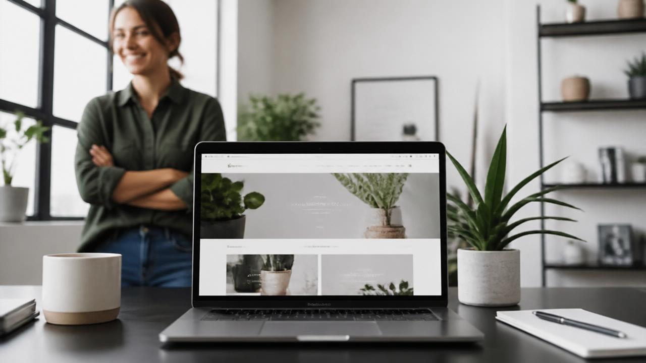 Laptop showing a local trades website ranking on a Google search results page
